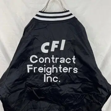 90s 00s west ark 나일론 바시티 자켓 블랙 자수