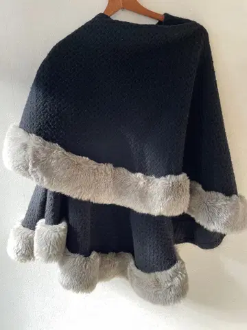 빈티지 인조 모피 케이프 판초 대형 케이프 147cm 대형