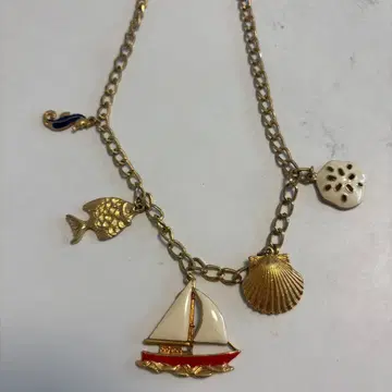 미국 앤티크 바다 참 목걸이