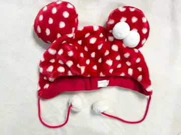 디즈니 미니 팬캡 도트 폼폼 모자