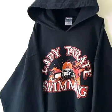 LADY PIRATE 스위밍 맨투맨 후드티 L 블랙 블랙 구제 의류