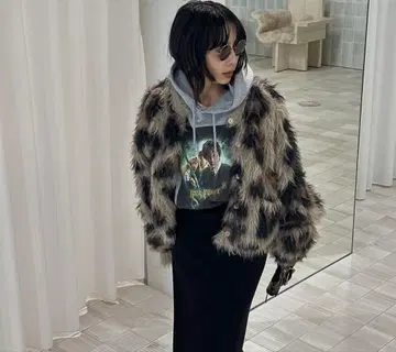 Ameri Vintage ANIMAL SHAGGY KNIT CARDIGA