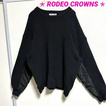 RODEO CROWN S 절개 빅 실루엣 스웨터 블랙