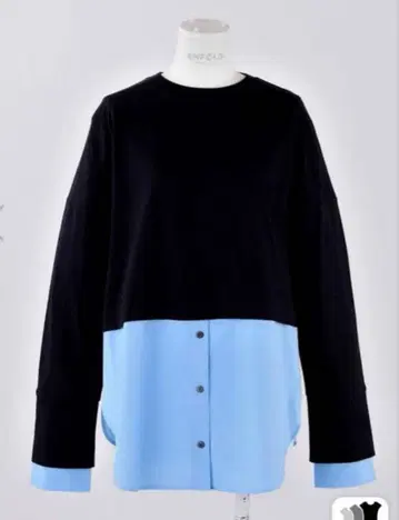 엔폴드 소프트 천축 셔츠 레이어드 롱 T