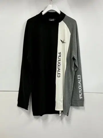 우노피우 L/S MOCK NECK STRIPE 남성용 XL 블랙