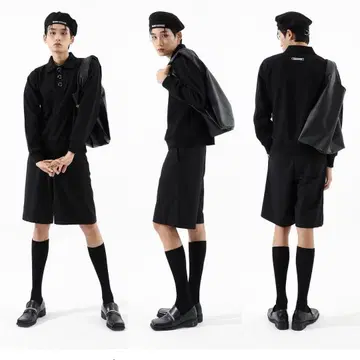 BASIC COTTON 블랙 숏팬츠 슬랙스