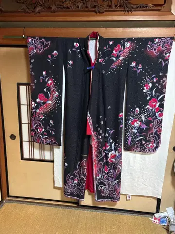 후리소데 교유젠 기모노 (오비 포함) LEONARD