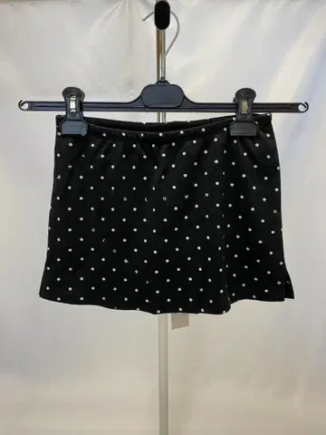 GLOWNY 블랙 도트 무늬 미니 스커트
