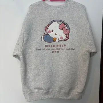 헬로키티 자수 속기모 트레이닝복 짙은 화이트 M 사이즈