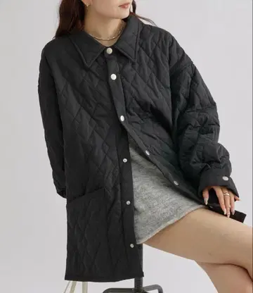 mystic 카라 부착 퀼팅 자켓