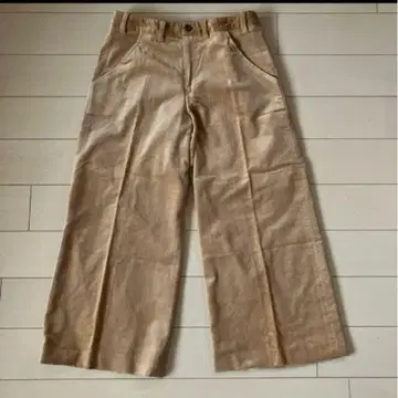 growwarks 팬츠 기모 7부 기장 베이지 벨로아