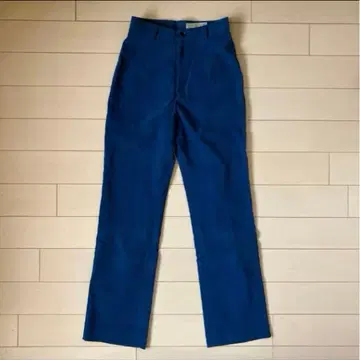 팬츠 슬랙스 기모 스트레이트 밑위 깊은 로얄 블루 오피스