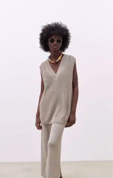 ZARA 미사용 오버 사이즈 니트 팬츠 L