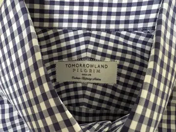 투모로우랜드 PILGRIM 깅엄 체크 버튼 다운 셔츠 네이비
