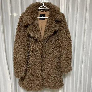 ZARA 브라운 플리스 롱 코트 XS