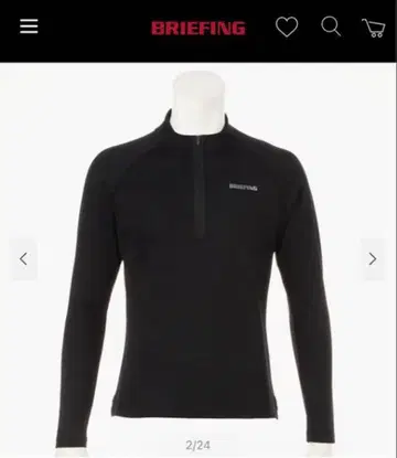 BRIEFING 남성용 하프 지퍼 셔츠