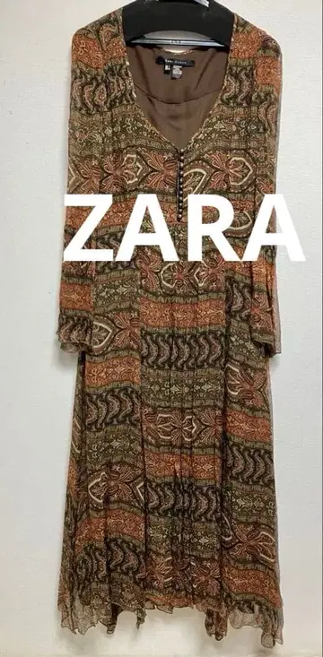 [새상품급] ZARA 실크 쉬폰 롱 원피스