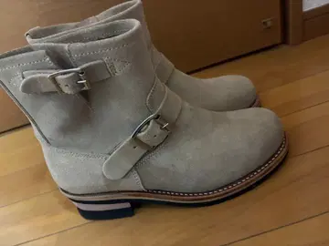 미사용 스웨이드 숏 엔지니어 부츠 천연 가죽