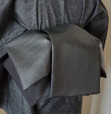 가죽 반폭 오비 악어 무늬