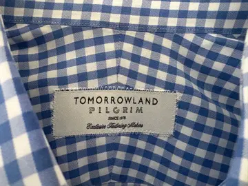 투모로우랜드 PILGRIM 깅엄 체크 버튼 다운 셔츠 블루