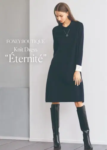 2024년 폭시 니트 원피스 에테르니테 카라 부착 커프스 네이비 40