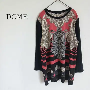 DOME 새상품급 올 패턴 티셔츠 페이즐리 신축성 미세스 멀티 컬러