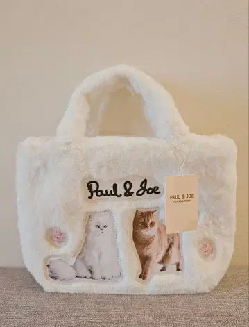 새상품 폴앤조 토트백 화이트 퍼 누네뜨 조세핀느