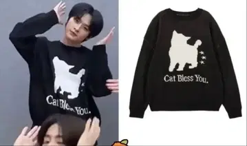 ITZAVIBE 고양이 니트 블랙 스크래치