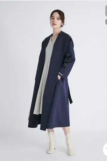 CELFORD 후디드 리버 코트 네이비