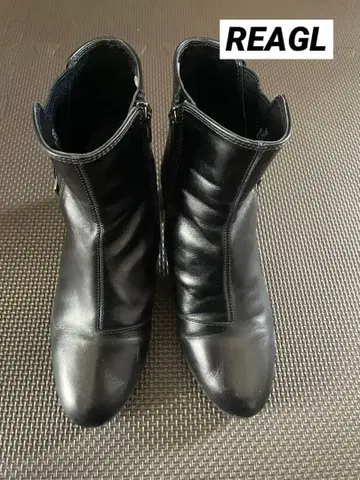 REGAL 블랙 가죽 부츠 22.5cm