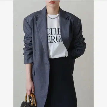 loungedress 스트라이프 오버 사이즈 테일러드 자켓