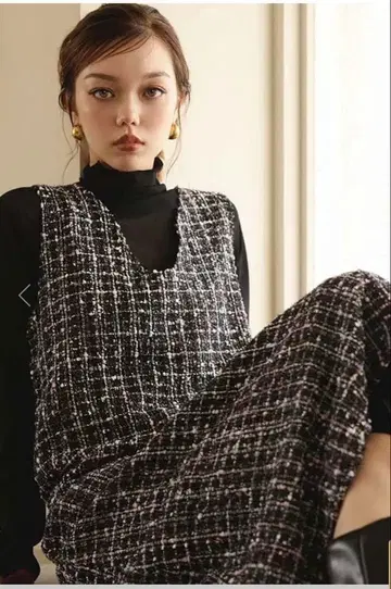 fifth 믹스 컬러 트위드 원피스