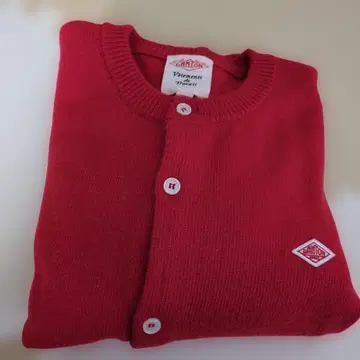 단톤 울 가디건 빨간색