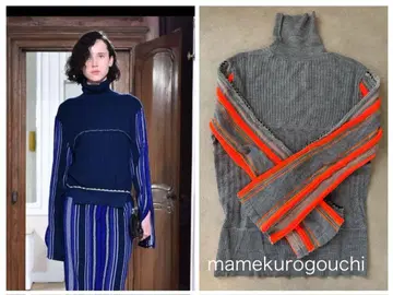 [mame] 19aw Stripe HAMAGURI Knit