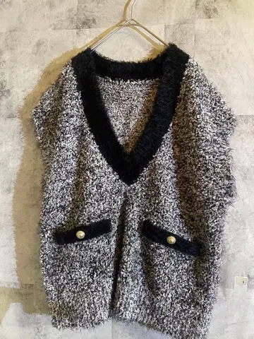 Gready Brilliant Mix 리본 얀 니트 베스트 favori