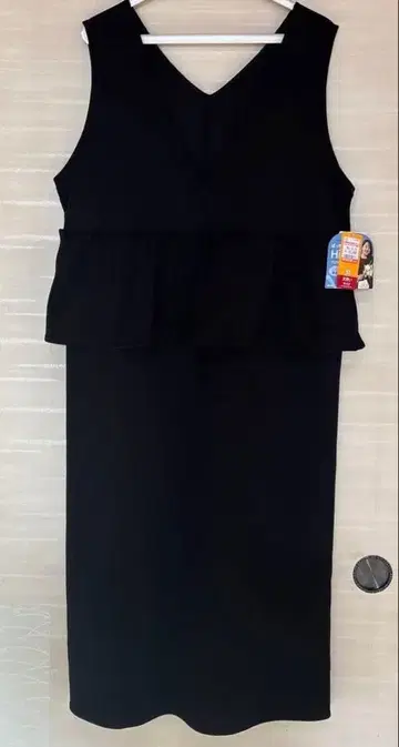 시마무라 HINA 페플럼 오버롤 스커트 블랙 3L 완판템 택 포함