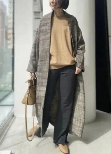 L'Appartement 롱 체크 코트