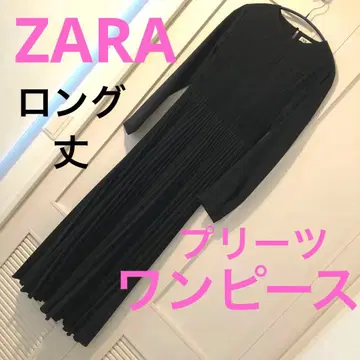 미사용 ZARA 블랙 플리츠 원피스 롱 블랙 USA 사이즈 XS