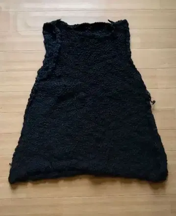 블랙 니트 슬리브리스 A라인 [ 핸드메이드 ]