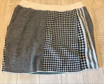adidas 체크 무늬 니트 골프 스커트