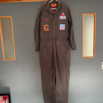 작업복 올인원 와펜 자수 차콜 그레이