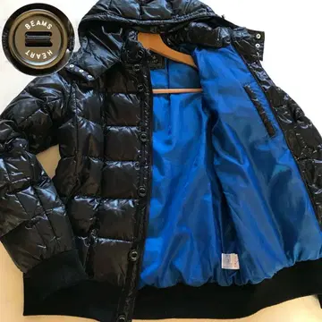 새상품급/XL 사이즈 빔즈 다운 자켓 안감 블루 퀼팅 블랙