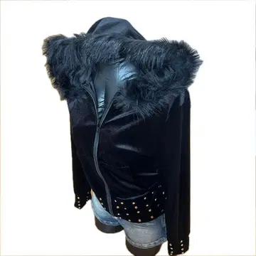 퍼 달린 블랙 후드티 y2k 그런지