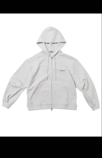 NKNIT logo embroidery ZIP hoodie L.GRAY