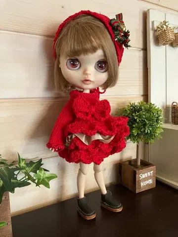 네오 브라이스 아웃핏 크리스마스 프릴 원피스 세트