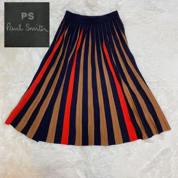 PS 폴 스미스 대비 컬러 니트 플리츠 스커트 M 사이즈