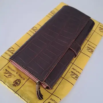 Felisi 페리지 다크 브라운 크로커다일 패턴 장지갑