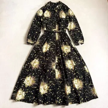 PINK HOUSE 원피스 블랙 화이트 장미 미모사 빈티지