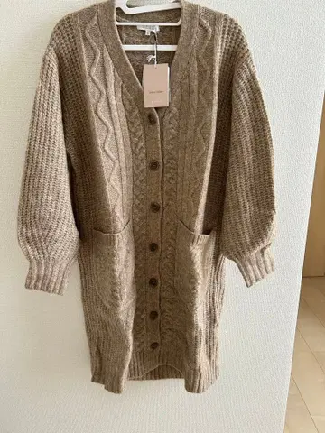 PLST 아크릴 카멜 블렌드 롱 가디건