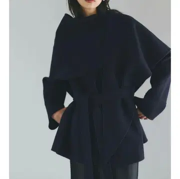 리버 울 미들 머플러 코트